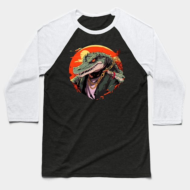 crocodile Baseball T-Shirt by lets find pirate